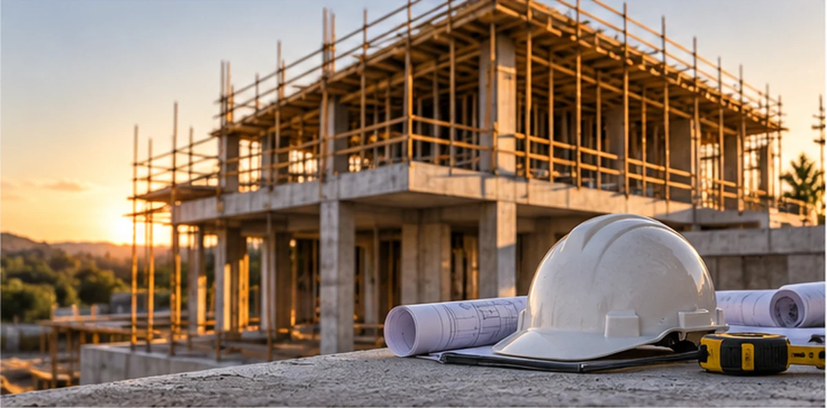 Obra de arquitectura en construcción